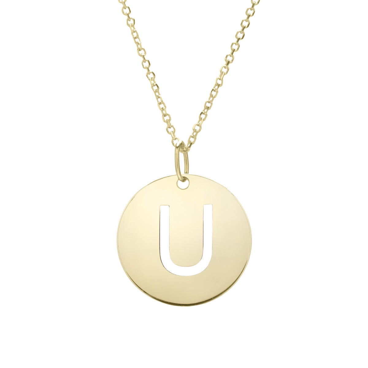 Initial "U" Circle Pendant & Necklace - Laura's Gems