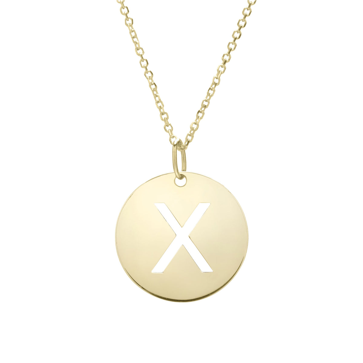 Initial "X" Circle Pendant & Necklace - Laura's Gems