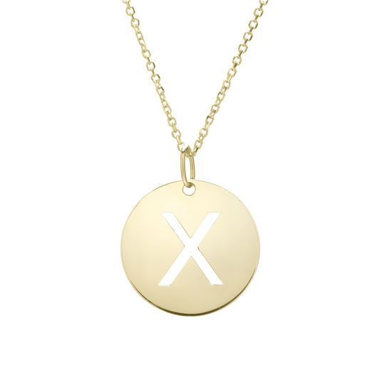 Initial "X" Circle Pendant & Necklace - Laura's Gems