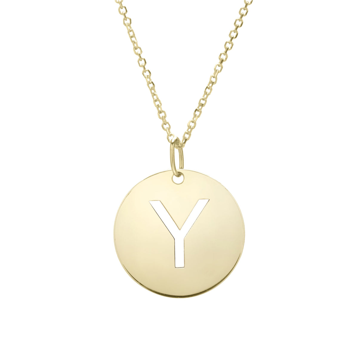 Initial "Y" Circle Pendant & Necklace - Laura's Gems — Laura Milman New York