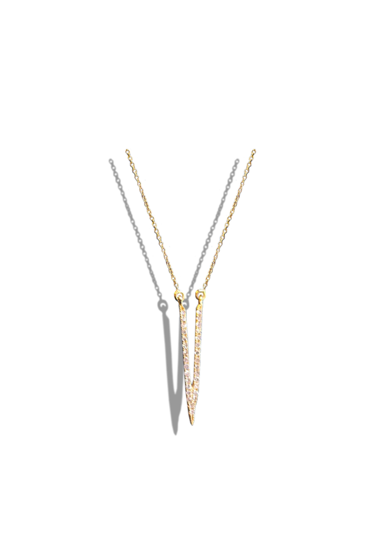 Diamond Tweezer Necklace in 14k Yellow Gold (0.19ct.) - Laura's Gems