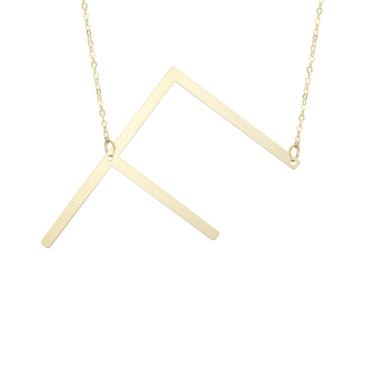 Initial "F" Large Pendant & Necklace - Laura's Gems — Laura Milman New York