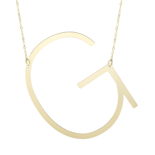 Initial "G" Large Pendant & Necklace - Laura's Gems