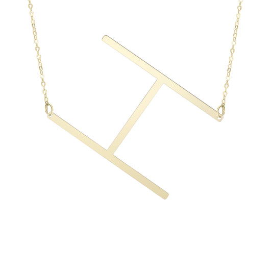 Initial "H" Large Pendant & Necklace - Laura's Gems