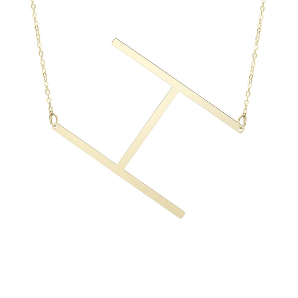 Initial "H" Large Pendant & Necklace - Laura's Gems