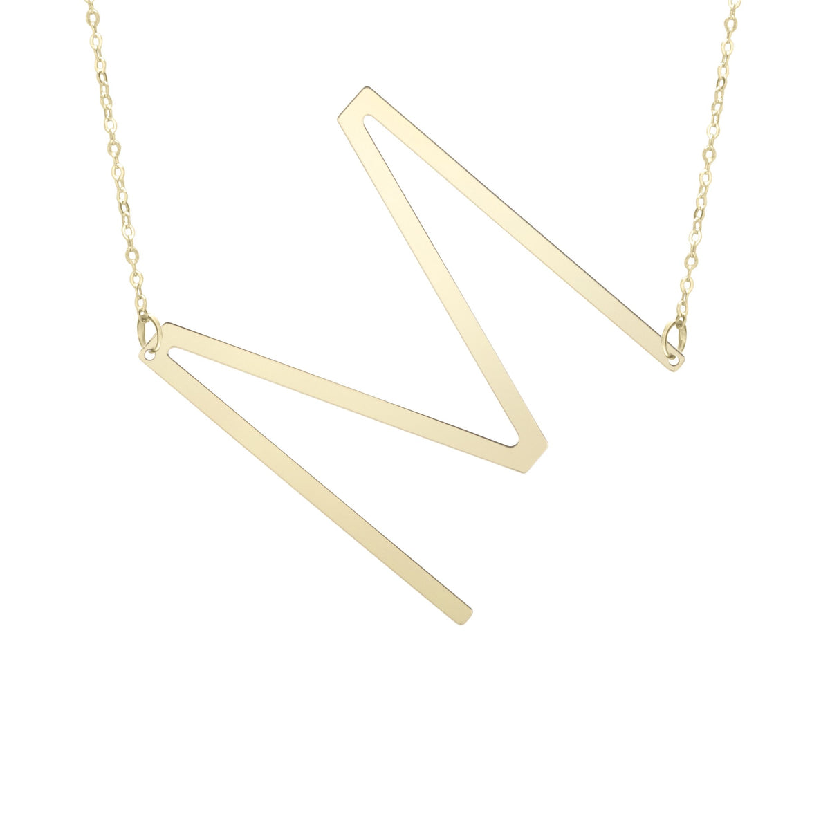 Initial "M" Large Pendant & Necklace - Laura's Gems — Laura Milman New York