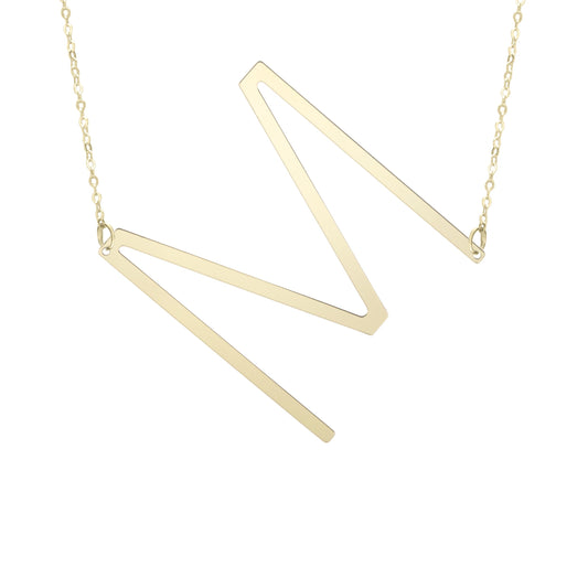 Initial "M" Large Pendant & Necklace - Laura's Gems