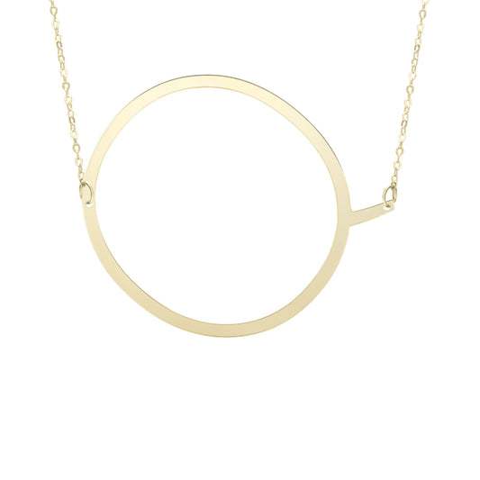 Initial "Q" Large Pendant & Necklace - Laura's Gems