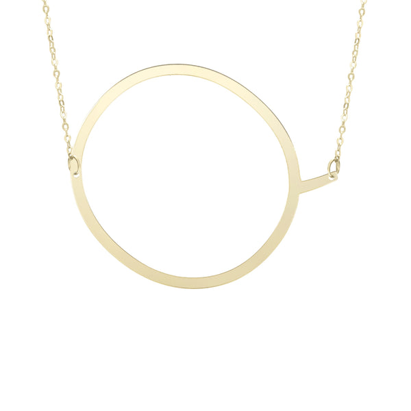 Initial "Q" Large Pendant & Necklace - Laura's Gems