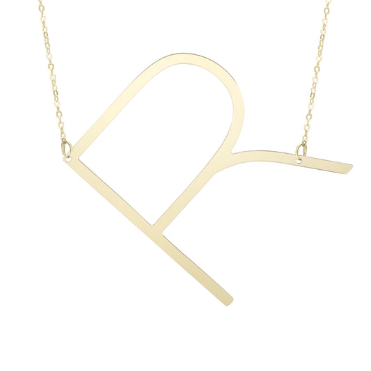 Initial "R" Large Pendant & Necklace - Laura's Gems