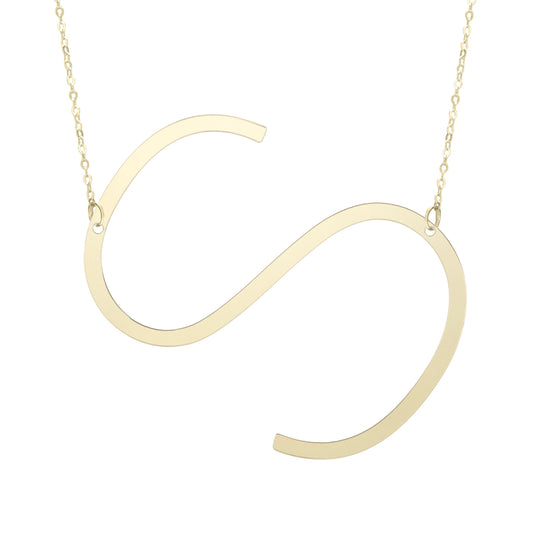 Initial "S" Large Pendant & Necklace - Laura's Gems