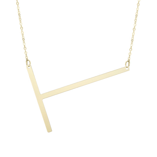 Initial "T" Large Pendant & Necklace - Laura's Gems
