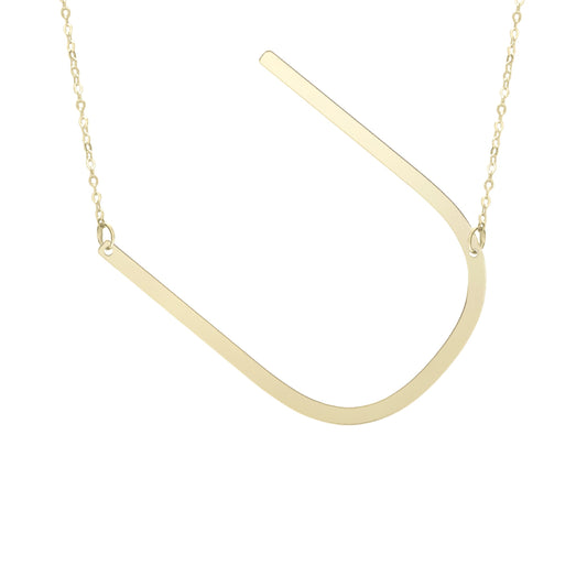 Initial "U" Large Pendant & Necklace - Laura's Gems