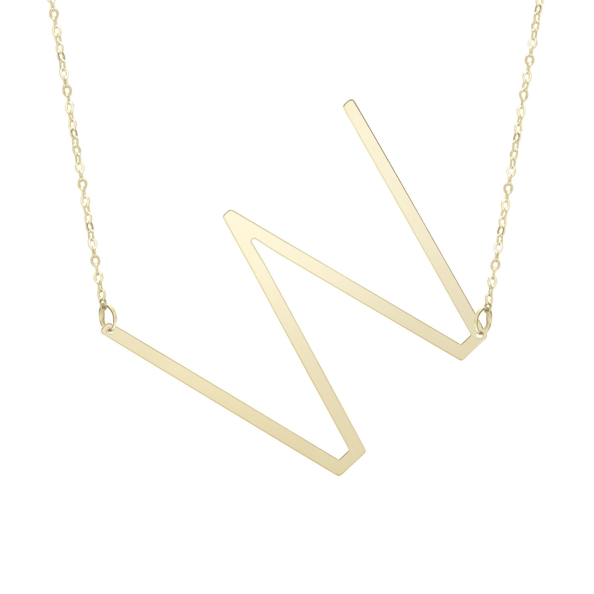 Initial "W" Large Pendant & Necklace - Laura's Gems