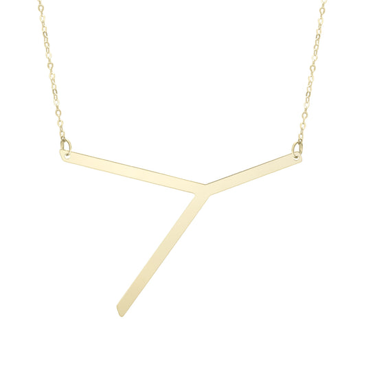 Initial "Y" Large Pendant & Necklace - Laura's Gems