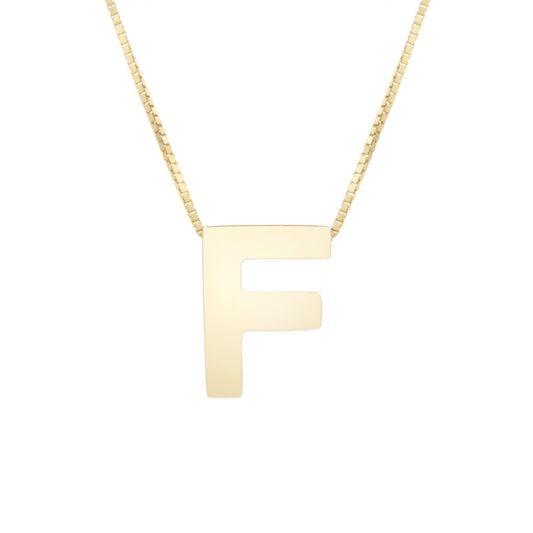 Initial "F" Pendant & Necklace - Laura's Gems