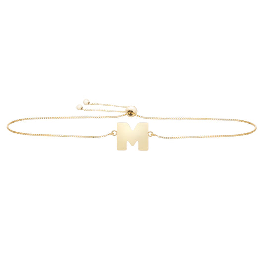 Initial "M" Drawstring Bracelet - Laura's Gems