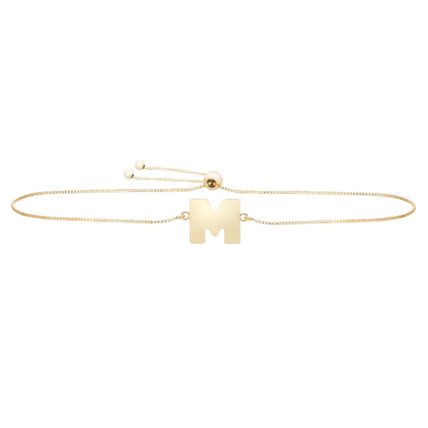 Initial "M" Drawstring Bracelet - Laura's Gems