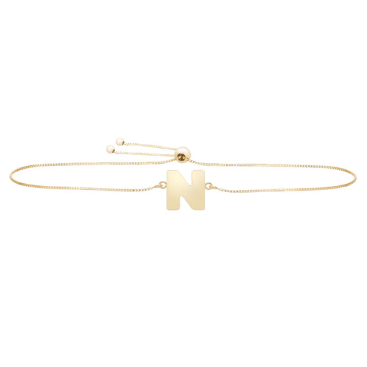 Initial "N" Drawstring Bracelet - Laura's Gems