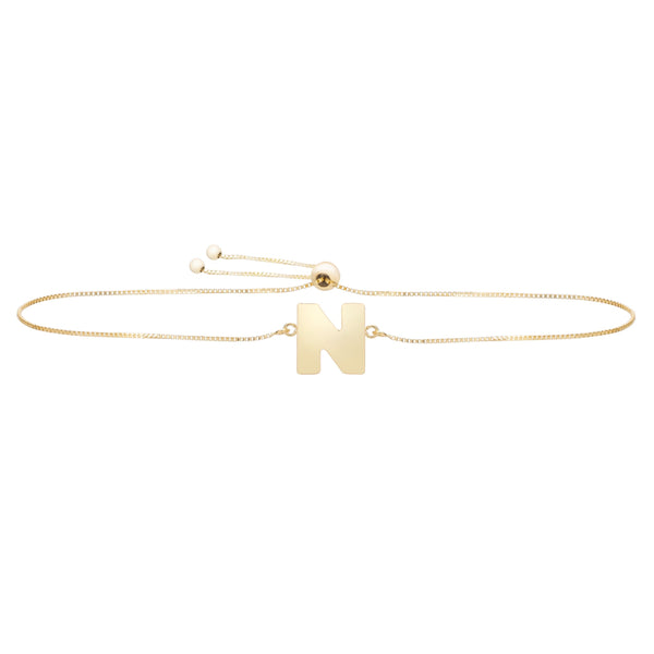 Initial "N" Drawstring Bracelet - Laura's Gems