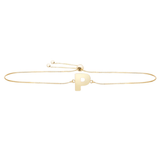 Initial "P" Drawstring Bracelet - Laura's Gems