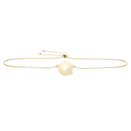 Initial "Q" Drawstring Bracelet - Laura's Gems
