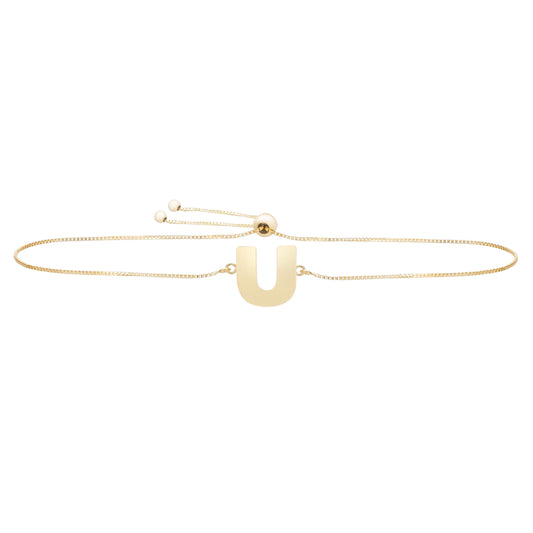 Initial "U" Drawstring Bracelet - Laura's Gems