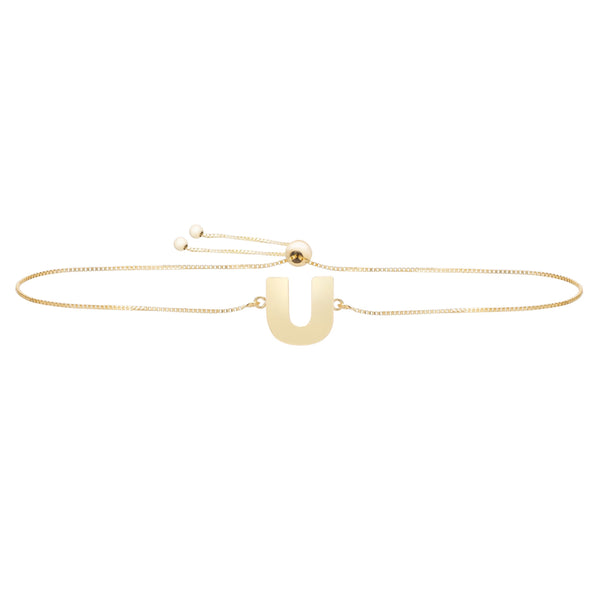 Initial "U" Drawstring Bracelet - Laura's Gems