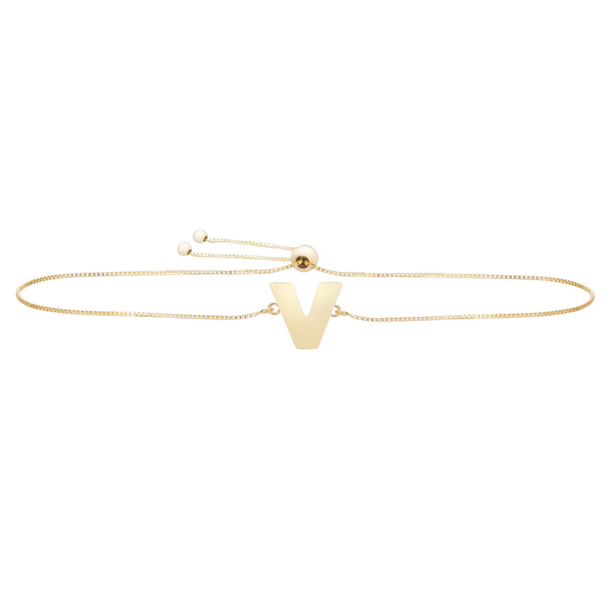 Initial "V" Drawstring Bracelet - Laura's Gems