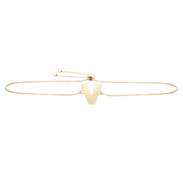Initial "V" Drawstring Bracelet - Laura's Gems