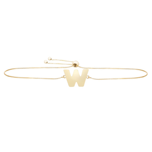 Initial "W" Drawstring Bracelet - Laura's Gems