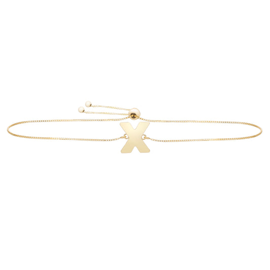Initial "X" Drawstring Bracelet - Laura's Gems