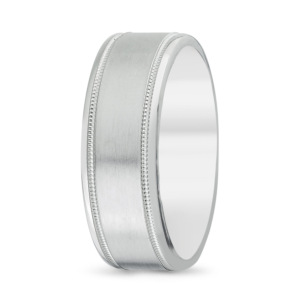 Men's Inlay Milgrain Matte Wedding Band - Laura's Gems — Laura Milman New York