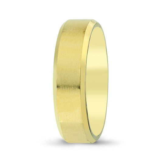 Men's Beveled Edge Matte Wedding Band - Laura's Gems