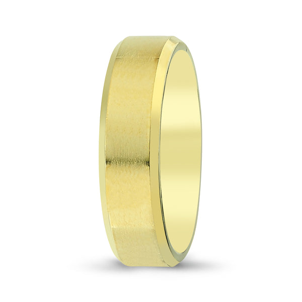 Men's Beveled Edge Matte Wedding Band - Laura's Gems