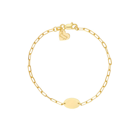 Kid's Paper Clip Chain Bracelet with Oval - Laura's Gems