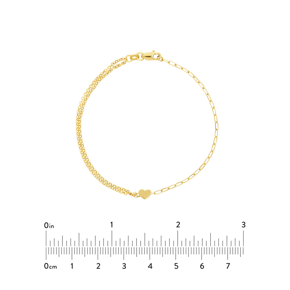 50/50 Paper Clip + Double Rolo Heart Bracelet - Laura's Gems — Laura Milman New York