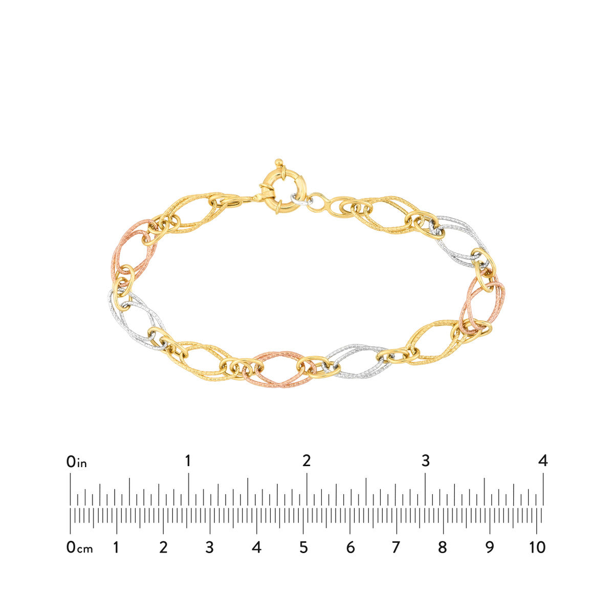 Tri-Colored Fancy Double Link Bracelet - Laura's Gems — Laura Milman New York