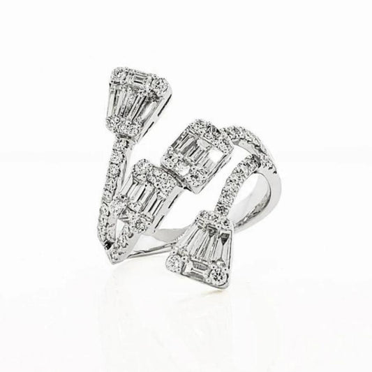 (SPECIAL ORDER ONLY) Twist Diamond Ring in 18k White Gold - Laura's Gems