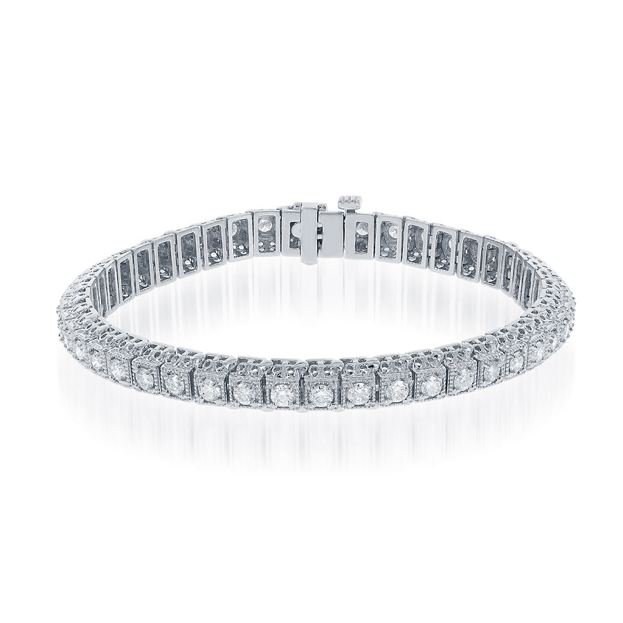 Diamond Bracelet in 14k White Gold - Laura's Gems
