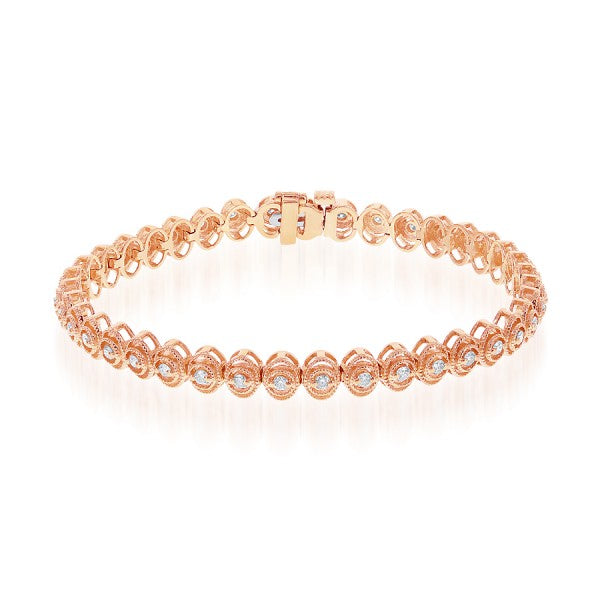 Diamond Bracelet in 14k Rose Gold - Laura's Gems