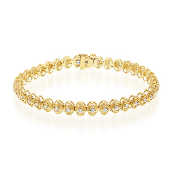 Diamond Bracelet in 14k Yellow Gold - Laura's Gems