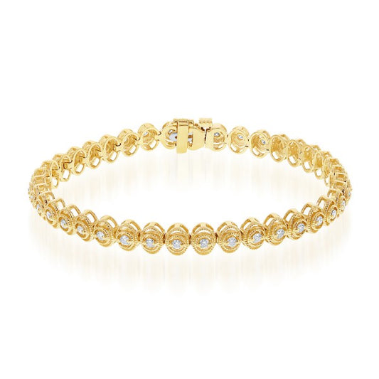 Diamond Bracelet in 14k Yellow Gold - Laura's Gems