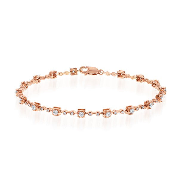 Diamond Bracelet in 14k Rose Gold - Laura's Gems