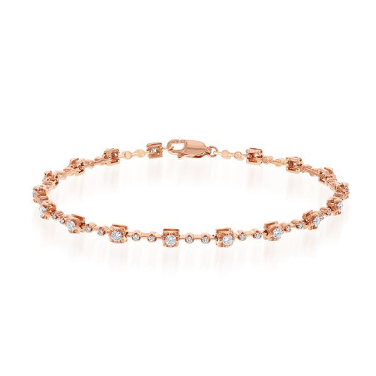 Diamond Bracelet in 14k Rose Gold - Laura's Gems