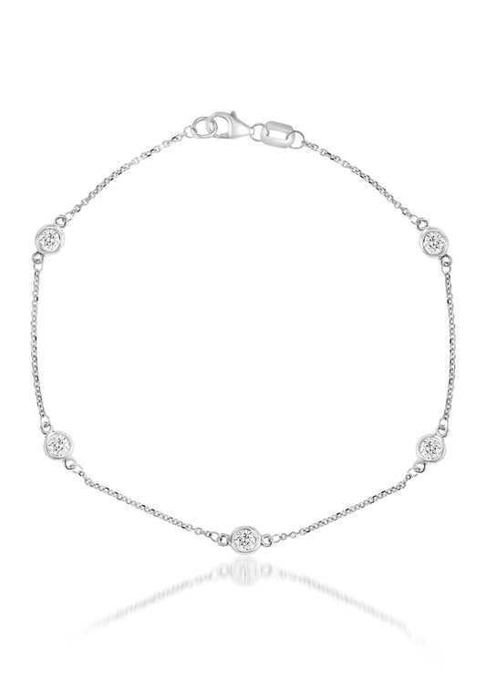 Diamond Bracelet in 14k White Gold - Laura's Gems