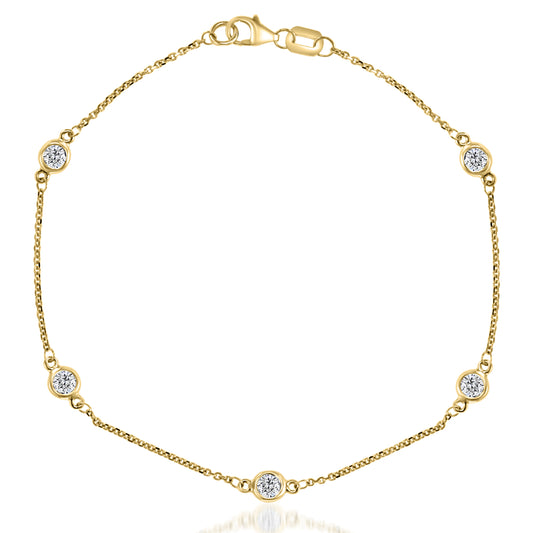Diamond Bracelet in 14k Yellow Gold - Laura's Gems