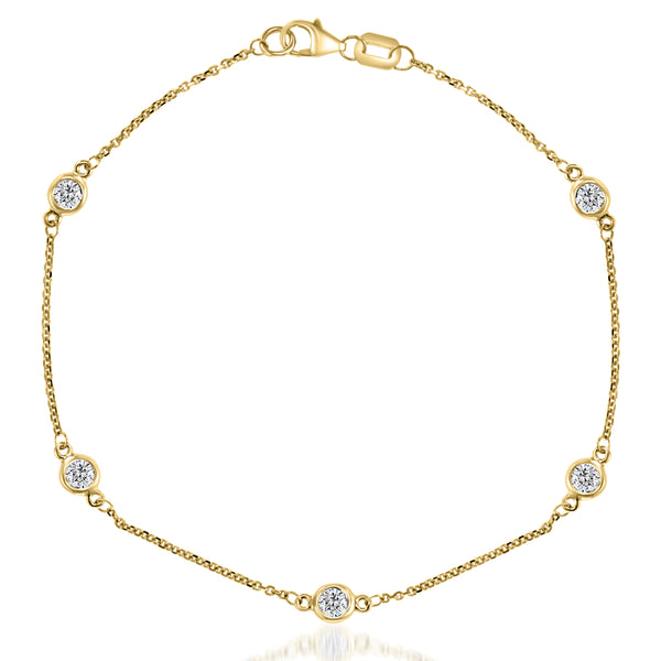 Diamond Bracelet in 14k Yellow Gold - Laura's Gems