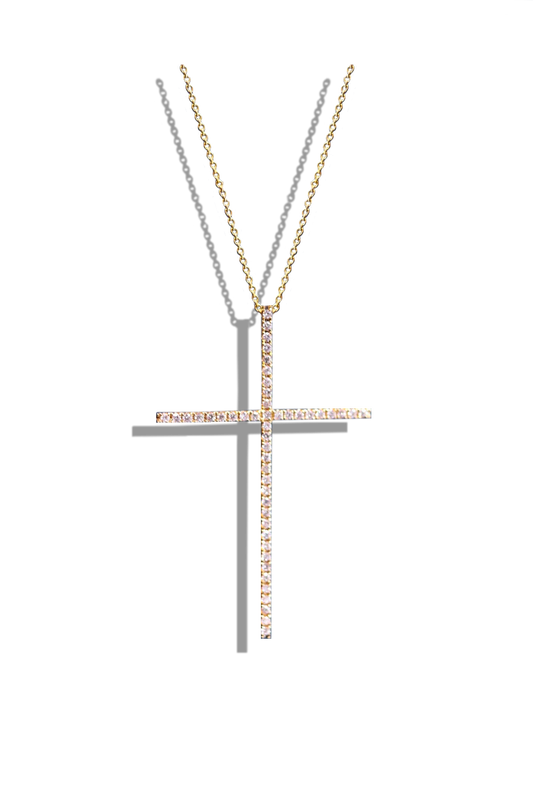 Gold Diamond Cross Necklace - Laura's Gems