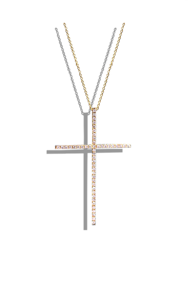 Gold Diamond Cross Necklace - Laura's Gems